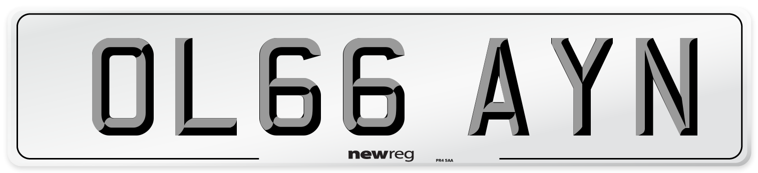 OL66 AYN Number Plate from New Reg